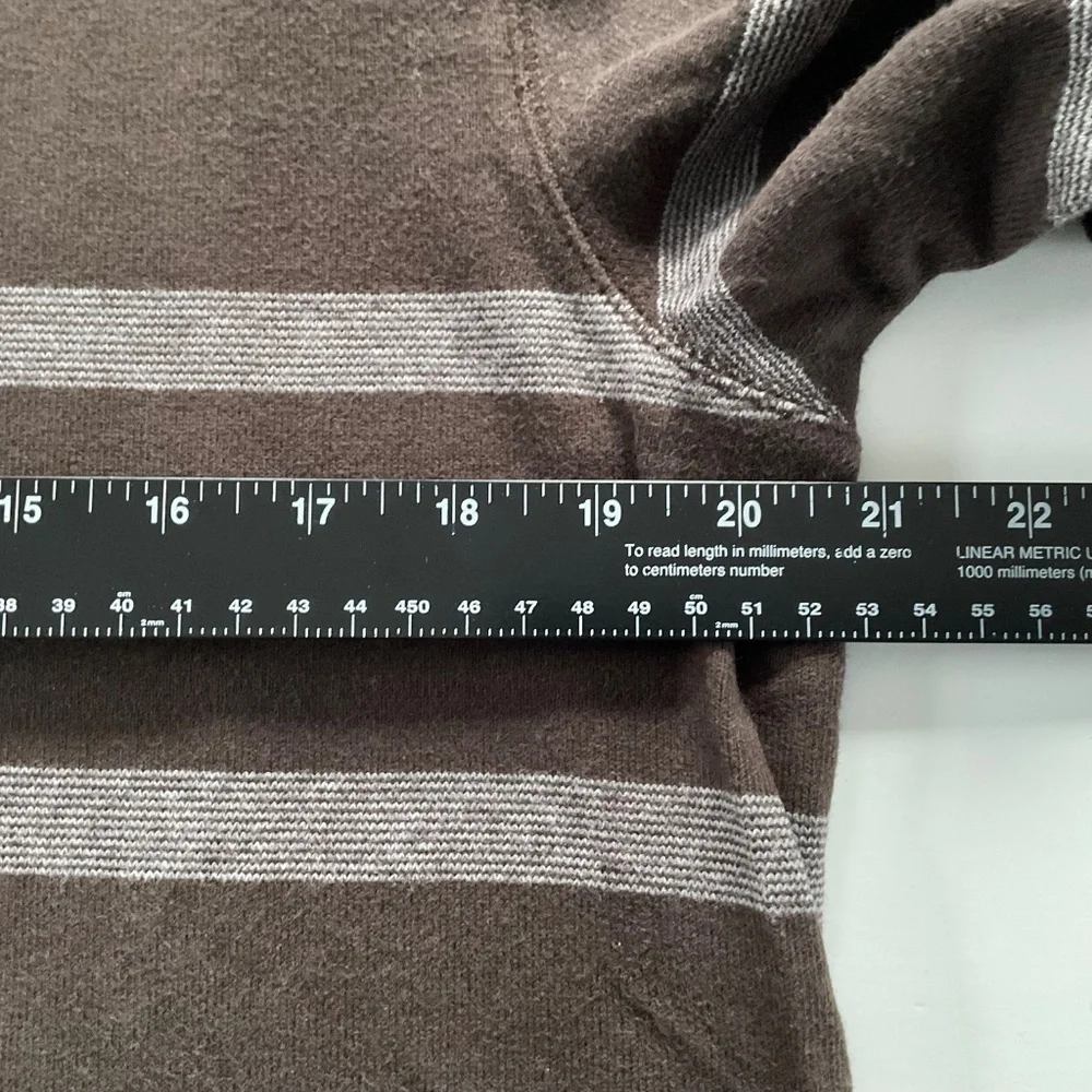 Banana Republic Mens Striped Pullover Sz L Brown Athleisure Crewneck Classic